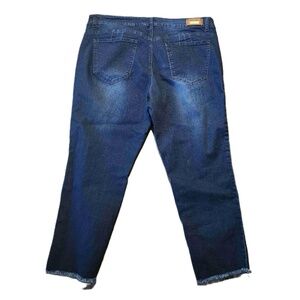 Stag Womens Blue Dark Wash Jeans Raw Hem Size 24